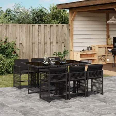 7-piece garden dining set with black synthetic rattan cushions by vidaXL, Garden sets - Ref: Foro24-3211627, Price: 456,76 €,...