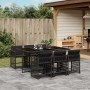 7-teiliges Garten-Esszimmerset und Kissen synthetisches Rattan schwarz von vidaXL, Gartensets - Ref: Foro24-3211627, Preis: 3...
