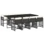 9-piece garden dining set with black synthetic rattan cushions by vidaXL, Garden sets - Ref: Foro24-3211638, Price: 623,63 €,...
