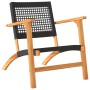 Bistro-Set 3-teilig aus schwarzem PE-Rattan und massivem Akazienholz von vidaXL, Gartensets - Ref: Foro24-365866, Preis: 156,...