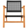 Bistro-Set 3-teilig aus schwarzem PE-Rattan und massivem Akazienholz von vidaXL, Gartensets - Ref: Foro24-365866, Preis: 156,...