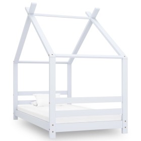 Estructura de cama infantil madera maciza pino blanco 80x160 cm