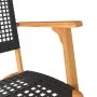 Bistro set 3 pieces black PE rattan and solid acacia wood by vidaXL, Garden sets - Ref: Foro24-365866, Price: 153,57 €, Disco...