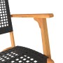 Bistro-Set 3-teilig aus schwarzem PE-Rattan und massivem Akazienholz von vidaXL, Gartensets - Ref: Foro24-365866, Preis: 156,...