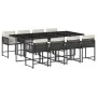 9-teiliges Garten-Essset und schwarze Kissen aus synthetischem Rattan von vidaXL, Gartensets - Ref: Foro24-3211458, Preis: 57...