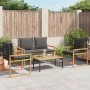 Juego de jardín con cojines 4 piezas ratán sintético negro by vidaXL, Garden sets - Ref: Foro24-365858, Price: 240,95 €, Disc...