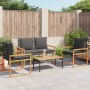 Juego de jardín con cojines 4 piezas ratán sintético negro by vidaXL, Garden sets - Ref: Foro24-365858, Price: 232,27 €, Disc...
