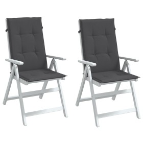 Cojines silla respaldo alto 2 uds tela gris antracita melange