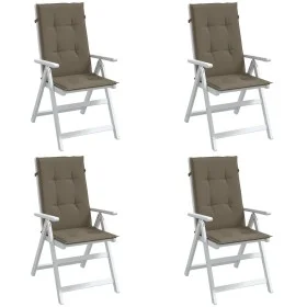 Kissen für Hochlehner, 4 Stück, taupefarbener Melange-Stoff, 120 x 50 x 4 cm von vidaXL, Kissen für Stühle und Sofas - Ref: F...