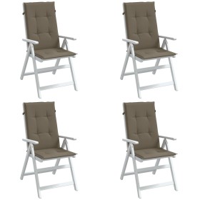 Kissen für Hochlehner, 4 Stück, taupefarbener Melange-Stoff, 120 x 50 x 4 cm von vidaXL, Kissen für Stühle und Sofas - Ref: F...
