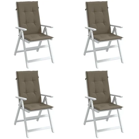 Cojines silla respaldo alto 4 uds tela taupe melange 120x50x4cm de vidaXL, Cojines para sillas y sofás - Ref: Foro24-4002437,...