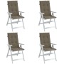 High back chair cushions 4 pcs taupe melange fabric 120x50x4cm by vidaXL, Cushions for chairs and sofas - Ref: Foro24-4002437...