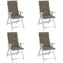 Kissen für Hochlehner, 4 Stück, taupefarbener Melange-Stoff, 120 x 50 x 4 cm von vidaXL, Kissen für Stühle und Sofas - Ref: F...