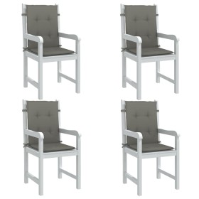 Cojines para silla respaldo bajo 4 ud tela gris oscuro melange