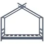 Estructura de cama infantil madera maciza pino gris 70x140 cm de vidaXL, Cunas y camas para niños - Ref: Foro24-289613, Preci...