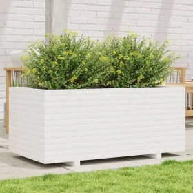 Jardinera madera maciza de pino blanco 110x60x49,5 cm de vidaXL, Maceteros y jardineras - Ref: Foro24-3282570, Precio: 223,20...
