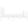Double bed frame with white solid wood headboard by vidaXL, Beds and slatted bases - Ref: Foro24-3194587, Price: 162,45 €, Di...