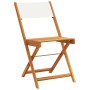Set de comedor de jardín 5 pzas tela madera maciza blanco crema by vidaXL, Garden sets - Ref: Foro24-3281772, Price: 252,42 €...