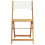 Set de comedor de jardín 5 pzas tela madera maciza blanco crema by vidaXL, Garden sets - Ref: Foro24-3281772, Price: 252,42 €...