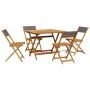 Garten-Essgruppe 5-teilig, Stoff Massivholz anthrazit von vidaXL, Gartensets - Ref: Foro24-3281785, Preis: 253,76 €, Rabatt: %
