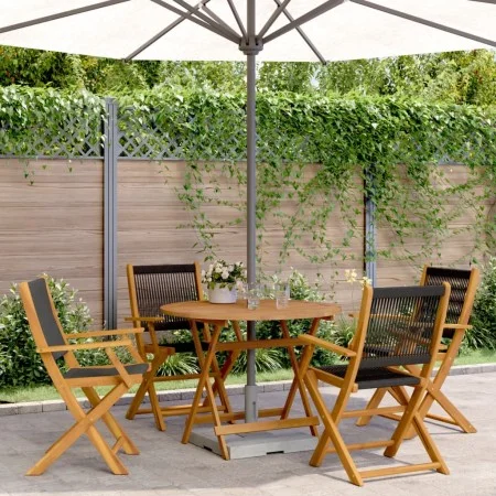 Set de comedor jardín 5 pzas polipropileno madera maciza negro by vidaXL, Garden sets - Ref: Foro24-3281817, Price: 359,49 €,...