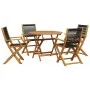 Set de comedor jardín 5 pzas polipropileno madera maciza negro by vidaXL, Garden sets - Ref: Foro24-3281817, Price: 359,49 €,...
