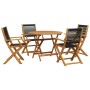 Set de comedor jardín 5 pzas polipropileno madera maciza negro by vidaXL, Garden sets - Ref: Foro24-3281817, Price: 387,97 €,...