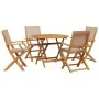 Set de comedor de jardín 5 pzas tela madera maciza gris taupe de vidaXL, Conjuntos de jardín - Ref: Foro24-3281822, Precio: 3...