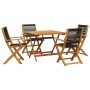 Set de comedor jardín 5 pzas polipropileno madera maciza negro von vidaXL, Gartensets - Ref: Foro24-3281829, Preis: 400,59 €,...