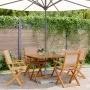 Set de comedor de jardín 5 pzas tela madera maciza gris taupe by vidaXL, Garden sets - Ref: Foro24-3281834, Price: 352,30 €, ...
