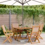 Set de comedor de jardín 5 pzas tela madera maciza gris taupe by vidaXL, Garden sets - Ref: Foro24-3281834, Price: 407,21 €, ...