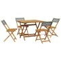 Set de comedor de jardín 5 piezas ratán PE madera maciza gris von vidaXL, Gartensets - Ref: Foro24-3281779, Preis: 251,12 €, ...