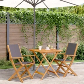 Juego de bistro de 3 piezas tela y madera maciza antracita by vidaXL, Garden sets - Ref: Foro24-3281881, Price: 177,07 €, Dis...