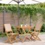 Juego de bistro de 3 piezas tela y madera maciza bej by vidaXL, Garden sets - Ref: Foro24-3281883, Price: 204,10 €, Discount: %