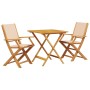 Juego de bistro de 3 piezas tela y madera maciza bej by vidaXL, Garden sets - Ref: Foro24-3281883, Price: 204,10 €, Discount: %