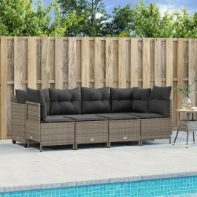 Juego de sofás jardín con cojines 5 pzas ratán sintético gris by vidaXL, Garden sets - Ref: Foro24-3261523, Price: 375,61 €, ...