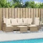 Juego de sofás jardín con cojines 5 pzas ratán sintético beige by vidaXL, Garden sets - Ref: Foro24-3261549, Price: 402,59 €,...