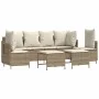 Juego de sofás jardín con cojines 5 pzas ratán sintético beige by vidaXL, Garden sets - Ref: Foro24-3261549, Price: 402,59 €,...
