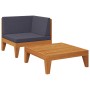 Muebles de jardín 2 piezas con cojines madera maciza de acacia