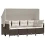 Set comedor de jardín 5 piezas y cojines ratán sintético marrón by vidaXL, Garden sets - Ref: Foro24-3261528, Price: 407,67 €...