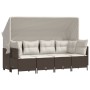 Set comedor de jardín 5 piezas y cojines ratán sintético marrón by vidaXL, Garden sets - Ref: Foro24-3261528, Price: 416,42 €...