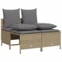 Juego de sofás jardín con cojines 5 pzas ratán sintético beige by vidaXL, Garden sets - Ref: Foro24-3261554, Price: 437,75 €,...