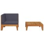 Muebles de jardín 2 piezas con cojines madera maciza de acacia