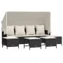 Gartenmöbel-Set 5-teilig mit schwarzen Polstern aus synthetischem Rattan von vidaXL, Gartensets - Ref: Foro24-3261563, Preis:...