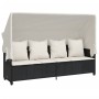 Gartenmöbel-Set 5-teilig mit schwarzen Polstern aus synthetischem Rattan von vidaXL, Gartensets - Ref: Foro24-3261563, Preis:...
