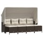 Garten-Essgruppe, 5-teilig, mit braunen Kunststoff-Rattan-Kissen. von vidaXL, Gartensets - Ref: Foro24-3261540, Preis: 371,52...