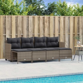 Juego de sofás jardín con cojines 5 pzas ratán sintético gris by vidaXL, Garden sets - Ref: Foro24-3261535, Price: 321,67 €, ...