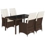 Set comedor de jardín 5 piezas y cojines ratán sintético marrón by vidaXL, Garden sets - Ref: Foro24-3276770, Price: 591,98 €...