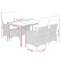Set comedor de jardín 5 piezas y cojines ratán sintético marrón by vidaXL, Garden sets - Ref: Foro24-3276770, Price: 591,98 €...
