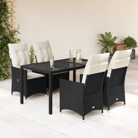 Set de muebles jardín 5 pzas con cojines ratán sintético negro by vidaXL, Garden sets - Ref: Foro24-3276694, Price: 542,47 €,...